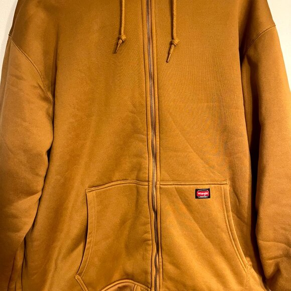 Wrangler Workwear Mens Hooded Jacket 3XL Sherpa Fleece Lined Full Zip NEW Pocket - Picture 2 of 10